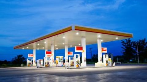 Gas Station at Dusk Stock Image