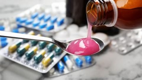 Cold and flue medicine stock image 