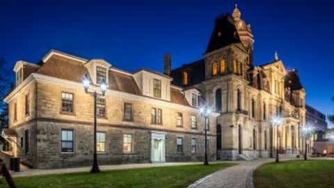 New Brunswick Legislature at night stock image teaser