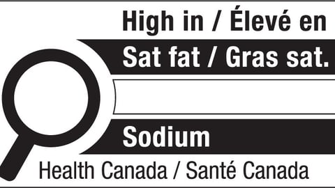 Health Canada FOP label example