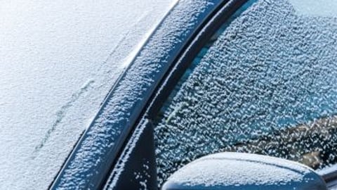 Snow covered car stock image teaser