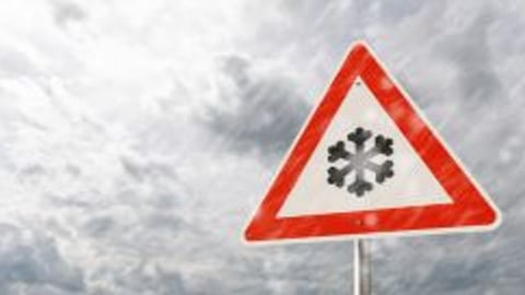 Winter Warning Sign Stock Image Teaser
