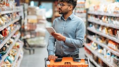 Man Shopping for Groceries stock image teaser