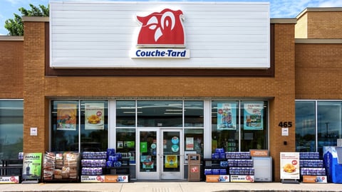 Gatineau, Canada - August 21, 2024: CoucheTard convenience store and gas station. CoucheTard is a Quebec based multinational company that owns the Circle K brand in the US.