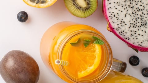 Tropical fruits representing trends, cropped