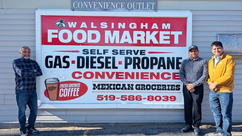  Vijay Parekh, Gautam Patel and Pragnesh Patel, owners of the Walsingham Busy Bee stand in front of their store.
