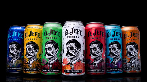 Line of El Jefe energy drinks
