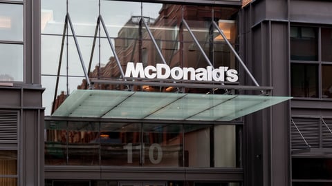 McDonald's head office with its logo above the door