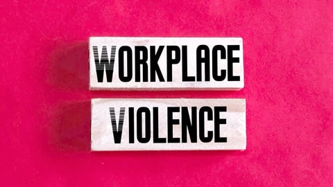 Workplace Violence on a pink background