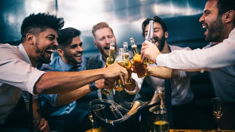 men drinking in a pub