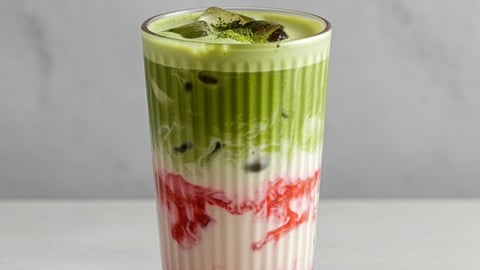 strawberry matcha drink
