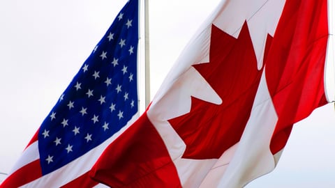 American and Canadian flag