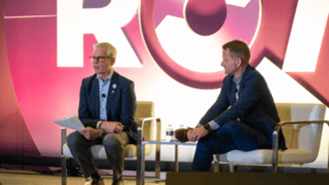 Nick East of NCR Voyix (left) and Andy Lupo of Pilot Travel Centers at the 2026 NACS Show.