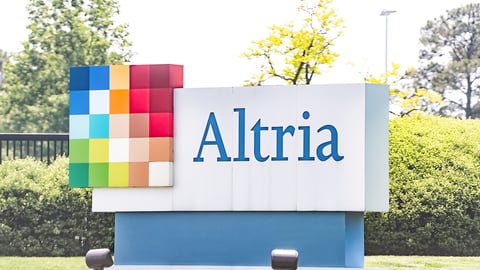 Richmond, USA - May 14, 2018: Altria office sign in Virginia capital city tobacco business closeup by road street, parent company of Philip Morris; Shutterstock ID 1104186455