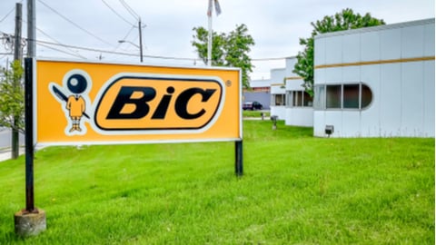 Toronto, Canada - June 4, 2019: Bic Inc Canada head office in Toronto, Canada. BiC is a Stationery wholesaler based in France, best known for making disposable consumer products.