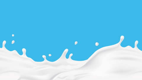 Milk splash on blue background