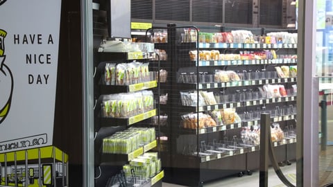 Convenience Store Shelves with Food