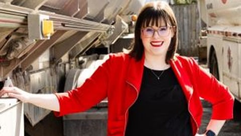 Jessica Friesen with tanker truck teaser