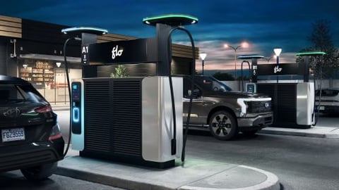 Flo EV Charger at night teaser