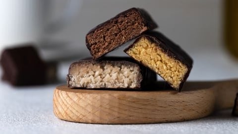 Protein Bars cut on a table display