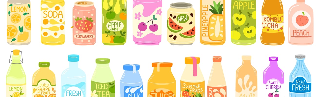 Collection of illustrated beverages