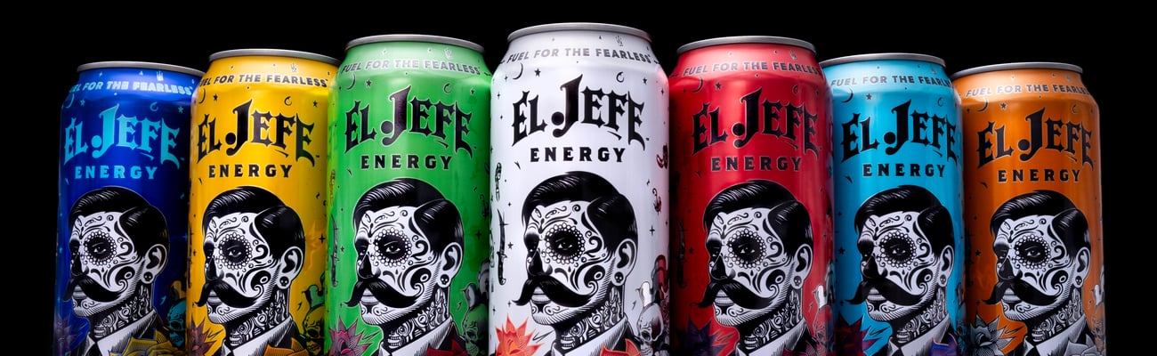 Line of El Jefe energy drinks