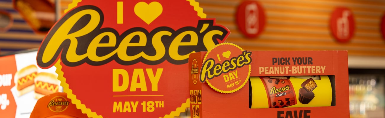 "I love Reese's Day" sign inside Circle K