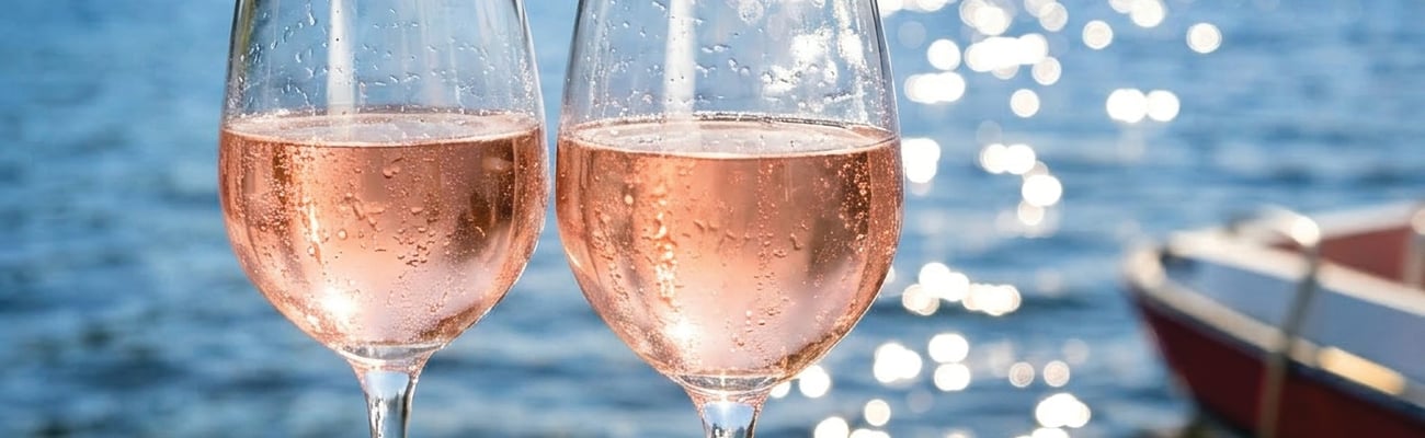 two glasses of rosé wine