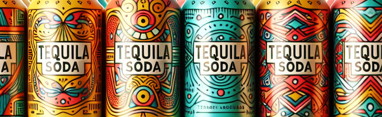 Colourful tequila soda cans