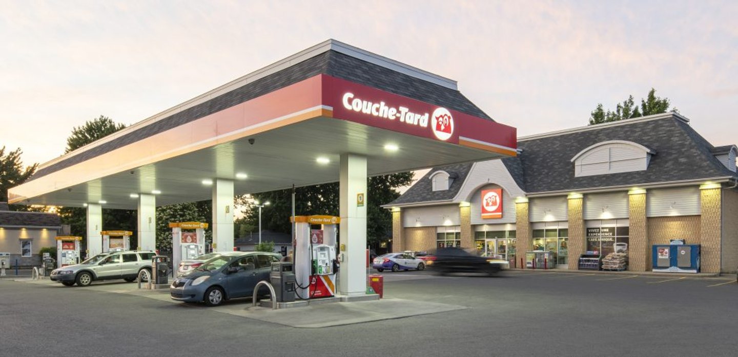 Couche Tard gas station with new branding. 