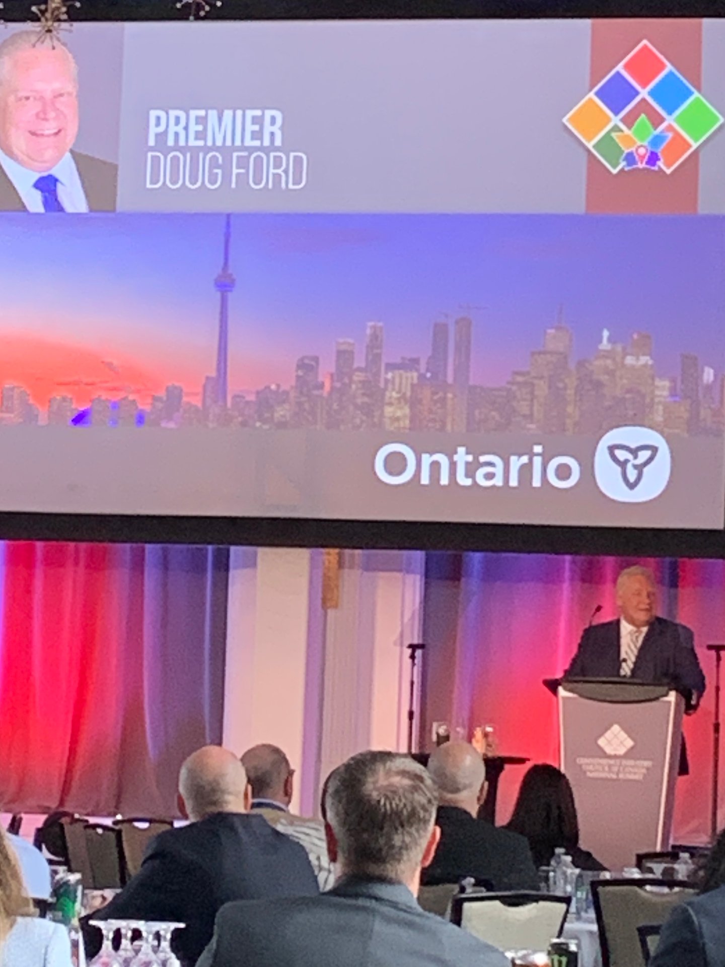 Doug Ford speaking to attendees at the CICC Summit in Toronto