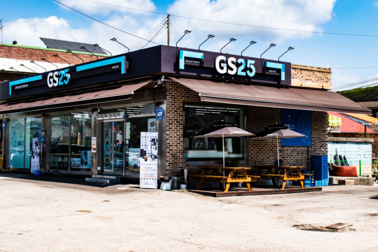 Pocheon, South Korea - April 18 2020: A GS25 corner store in Pocheon, South Korea.