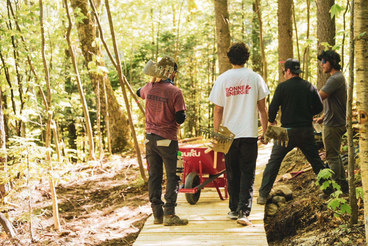 Guru clean up crew in the forest 