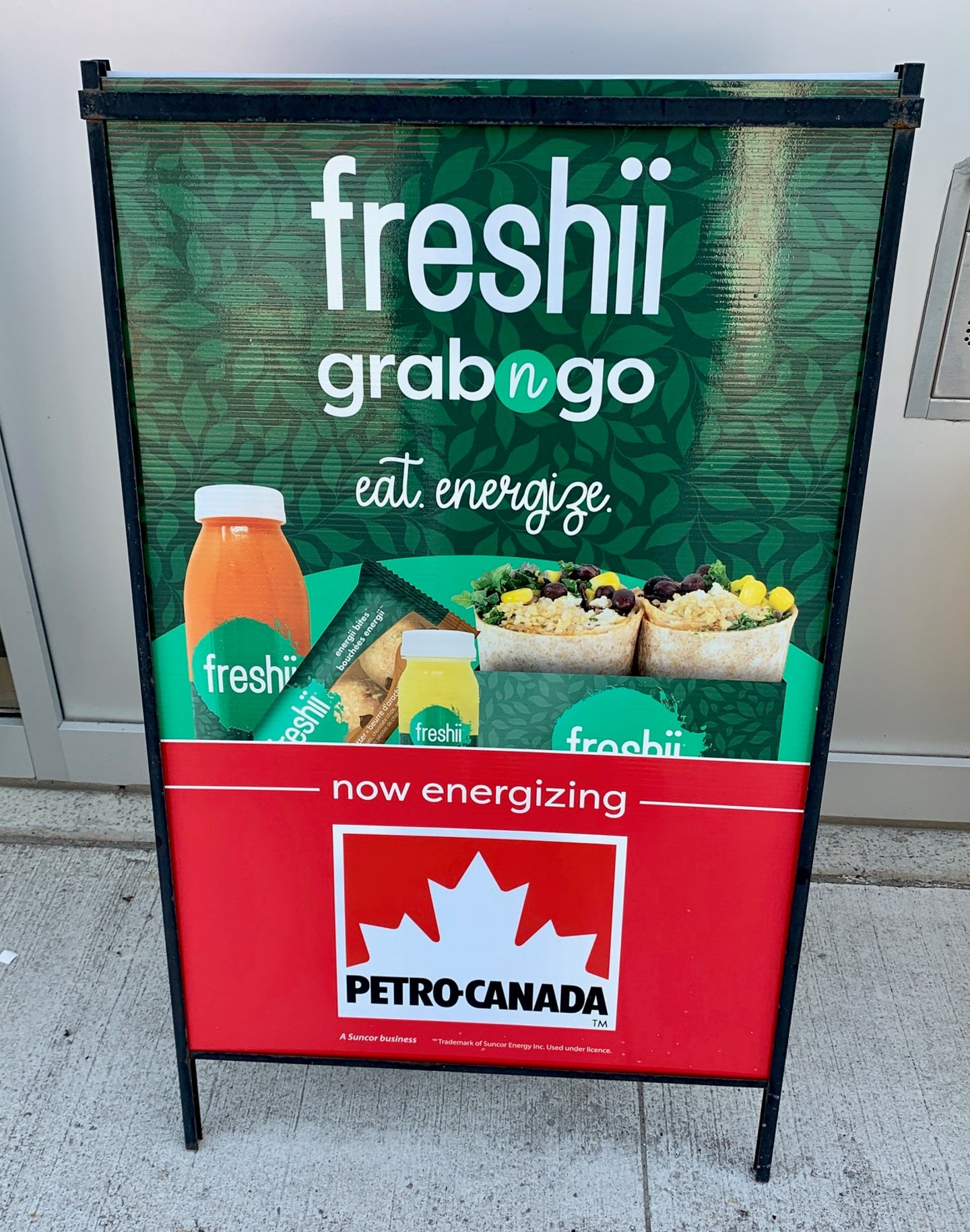 Freshii signage at Petro-Canada