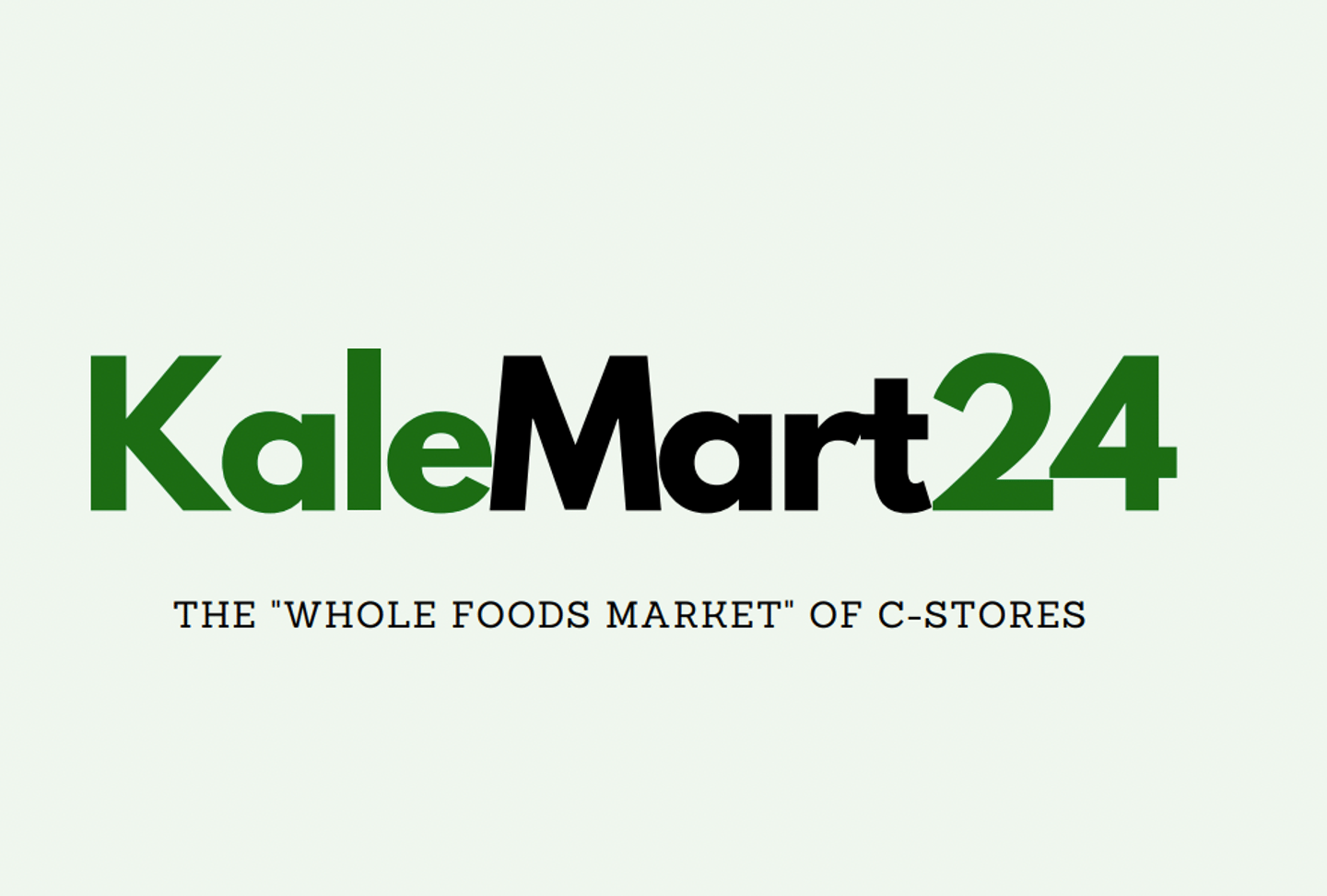 Kale Mart 24 logo on a light green background