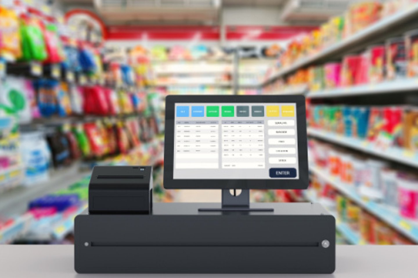 3d rendering point of sale system for store management