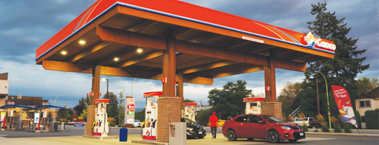 Canco gas station at night