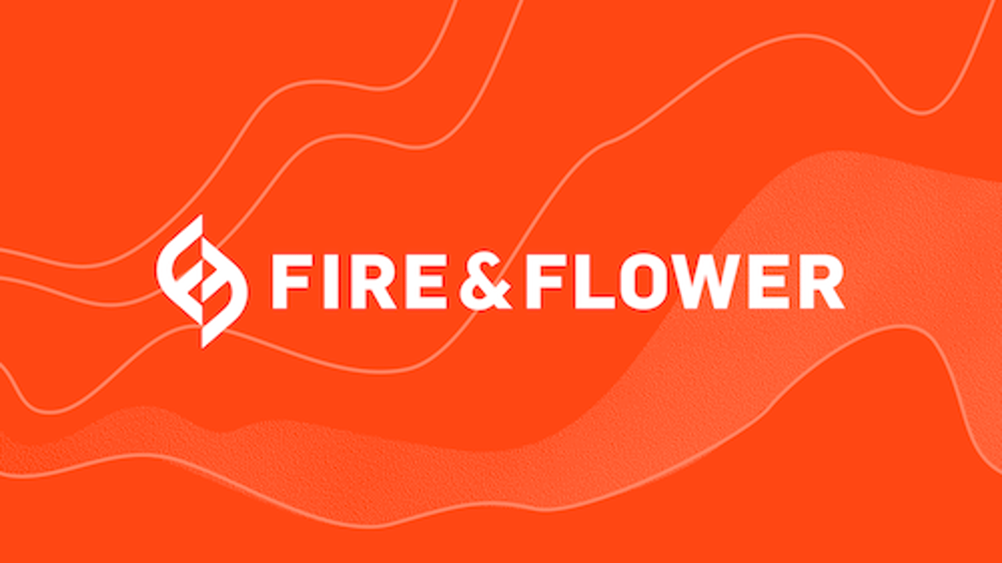 Fire & Flower logo on orange background