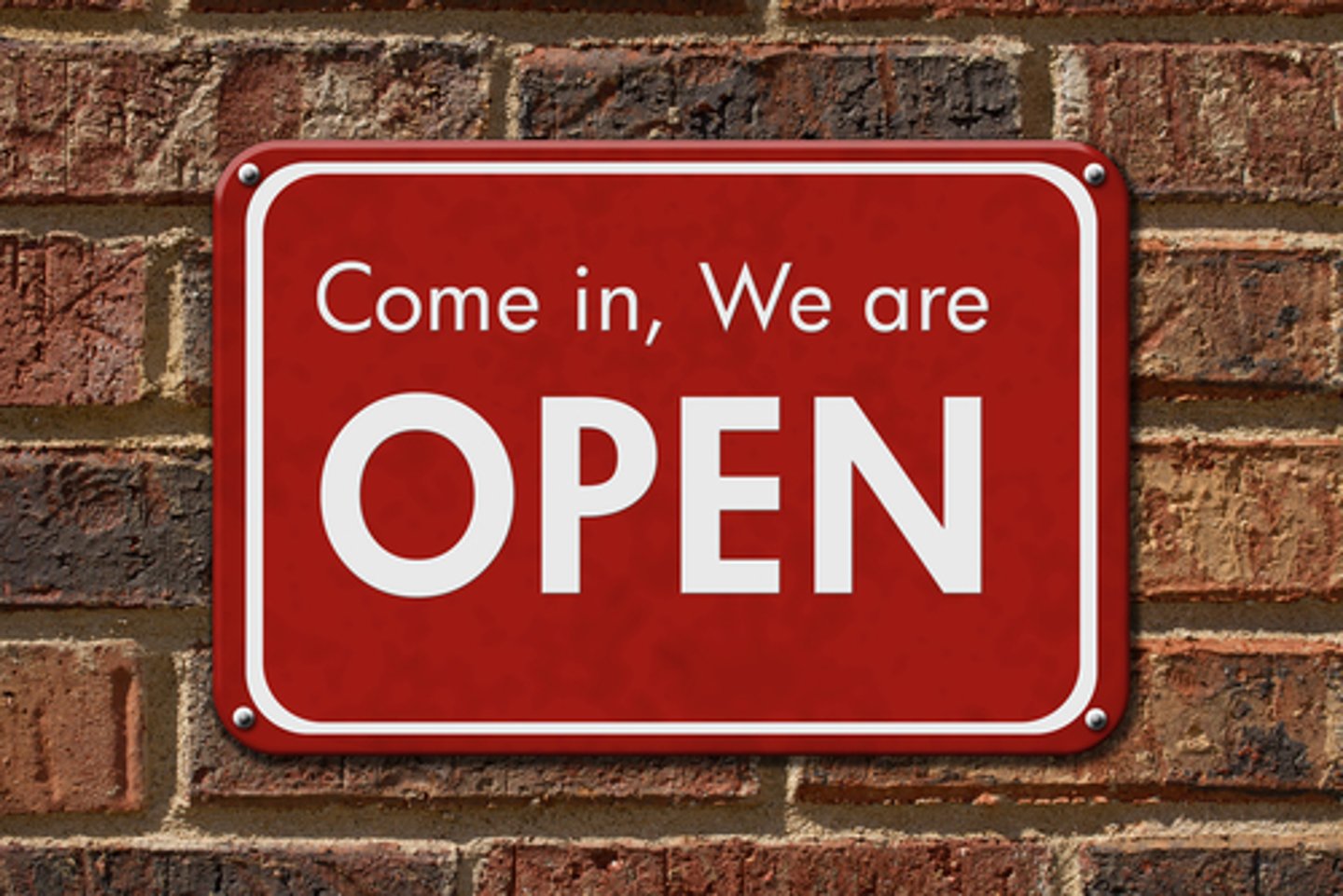 "come in we are open" sign vector