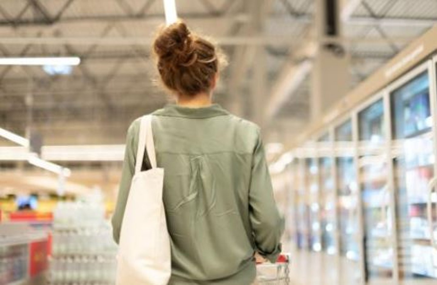 Woman Shopping in Grocery Store