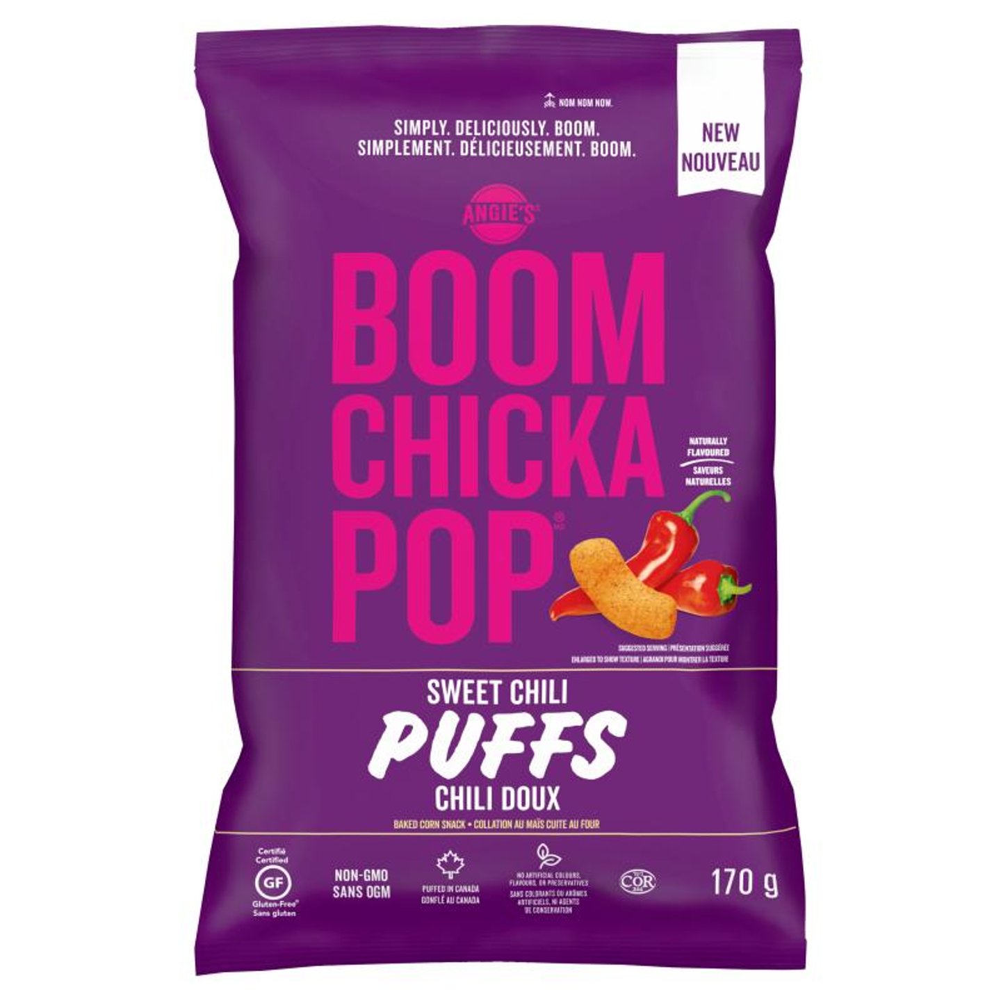 Boomchickapop sweet chili puffs bag