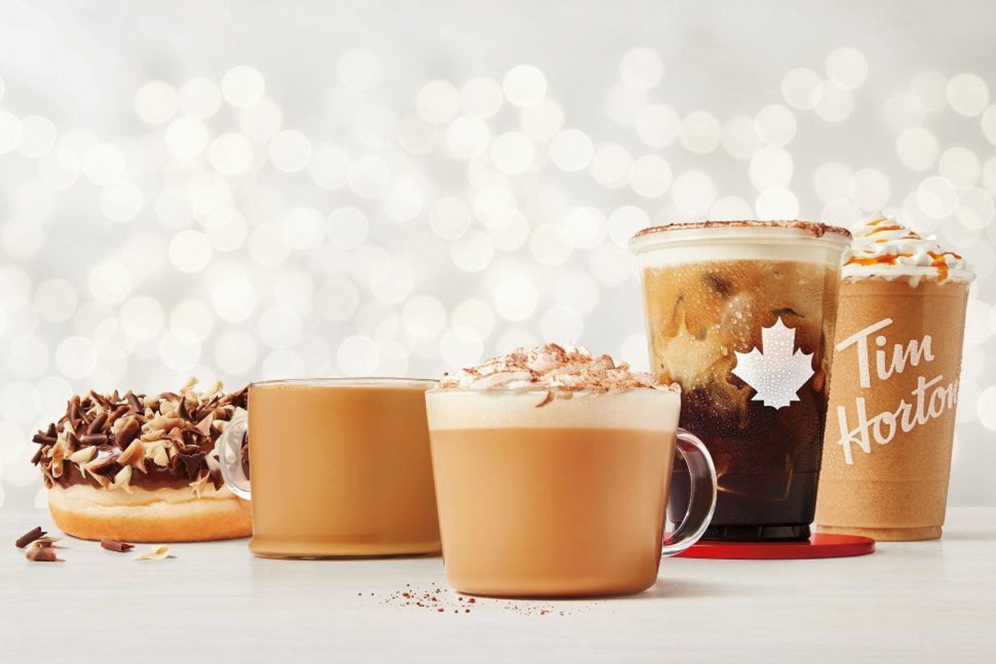 Tim Hortons and Baileys Flavoured drinks and donuts