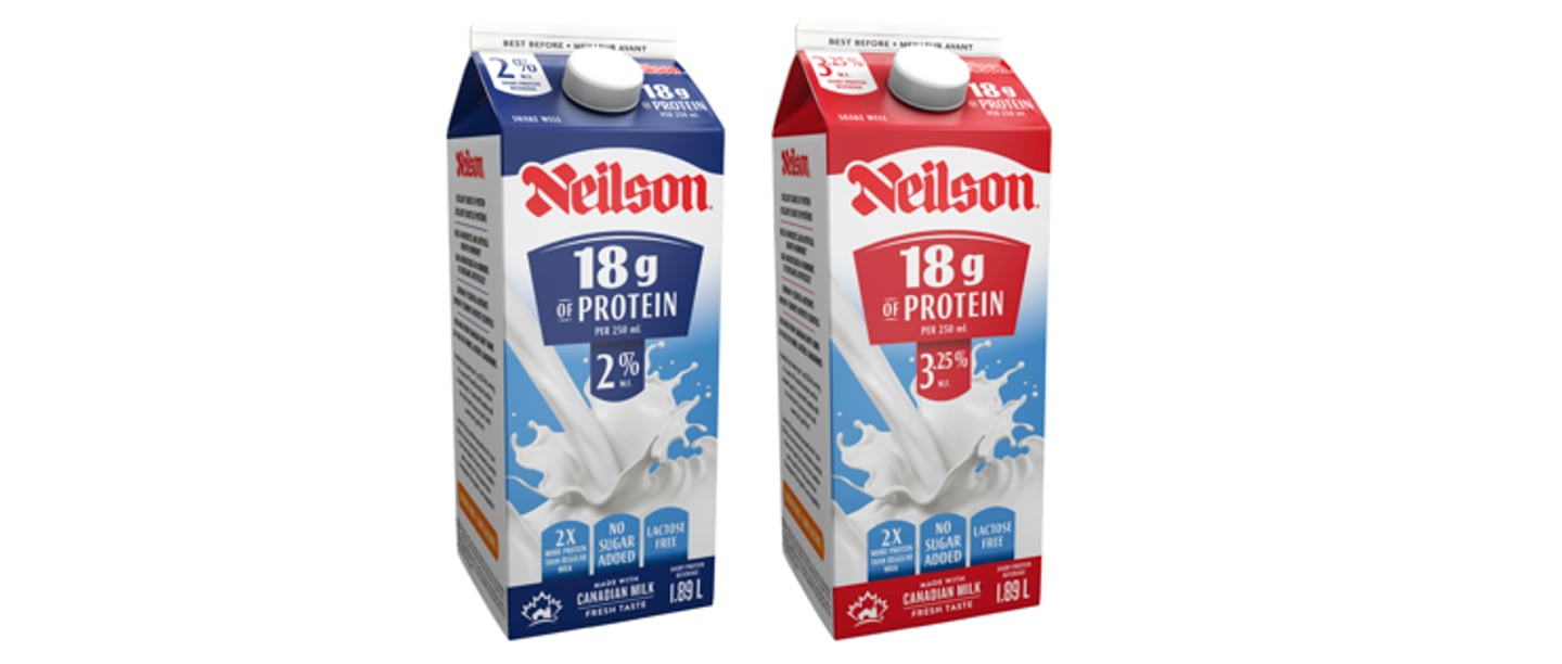 Two cartons of Neilson protein milk