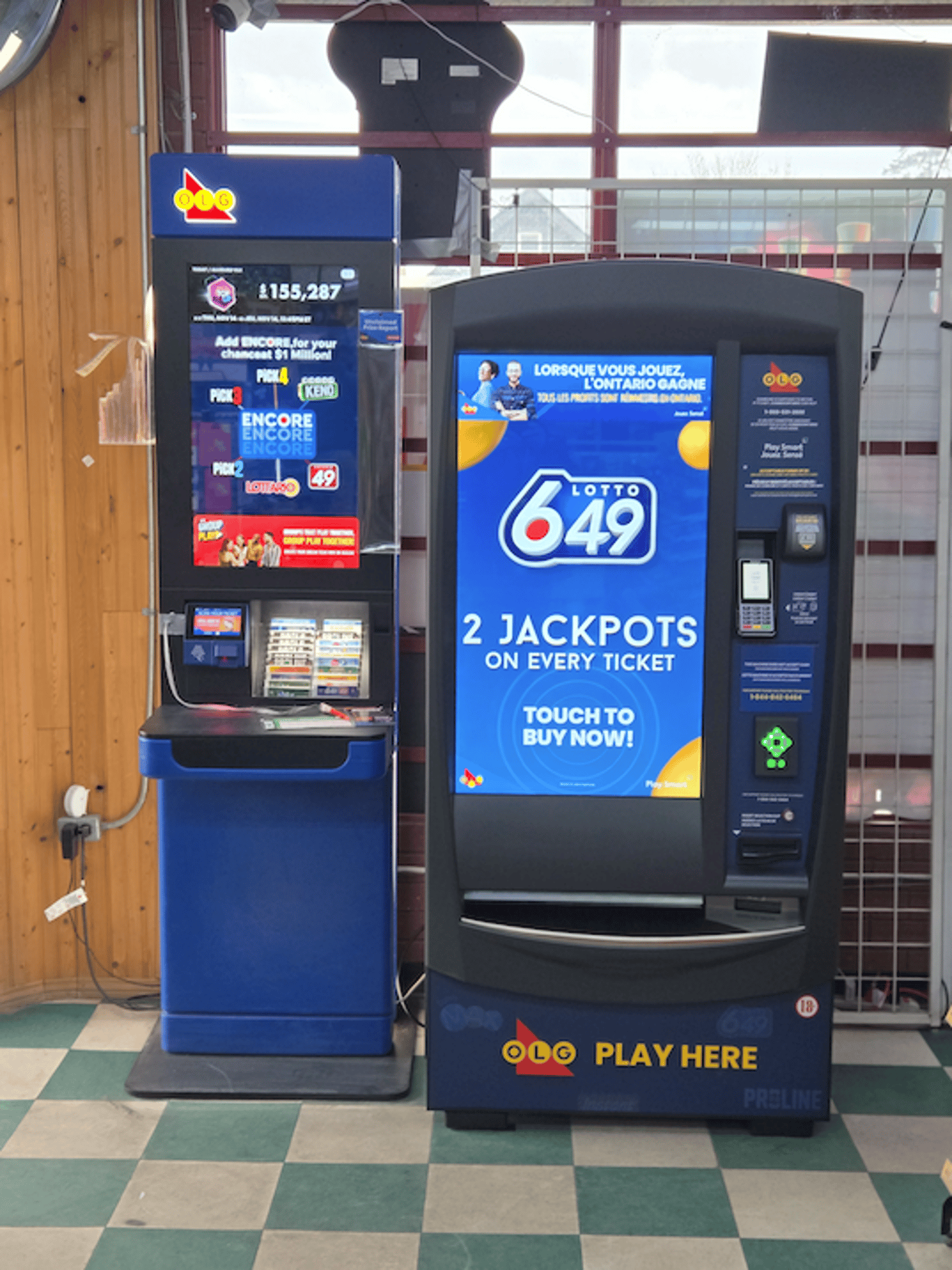 Self Serve Lottery Terminal SST in a store