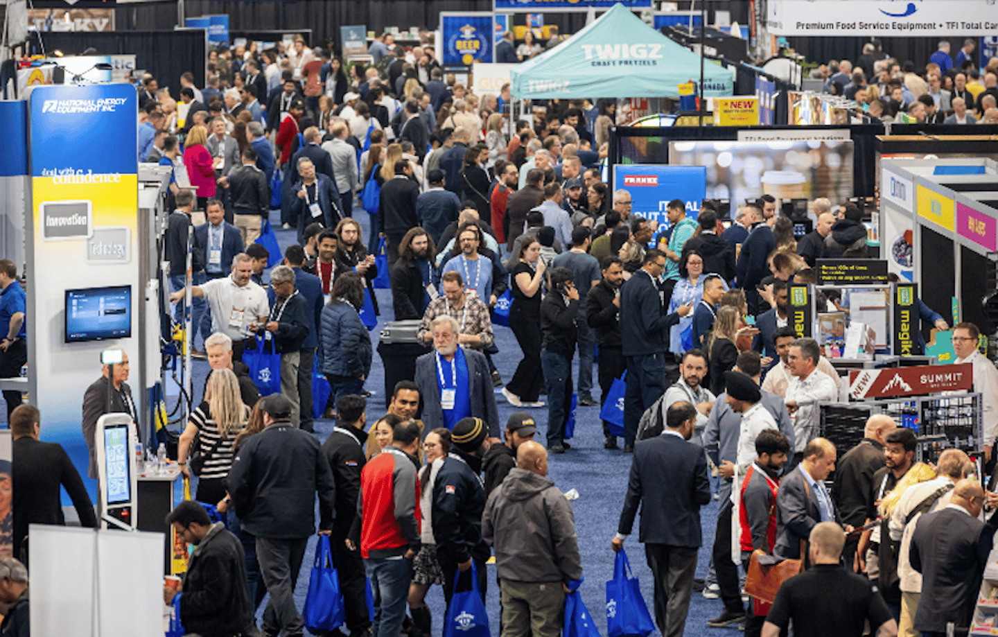 Busy trade show floor