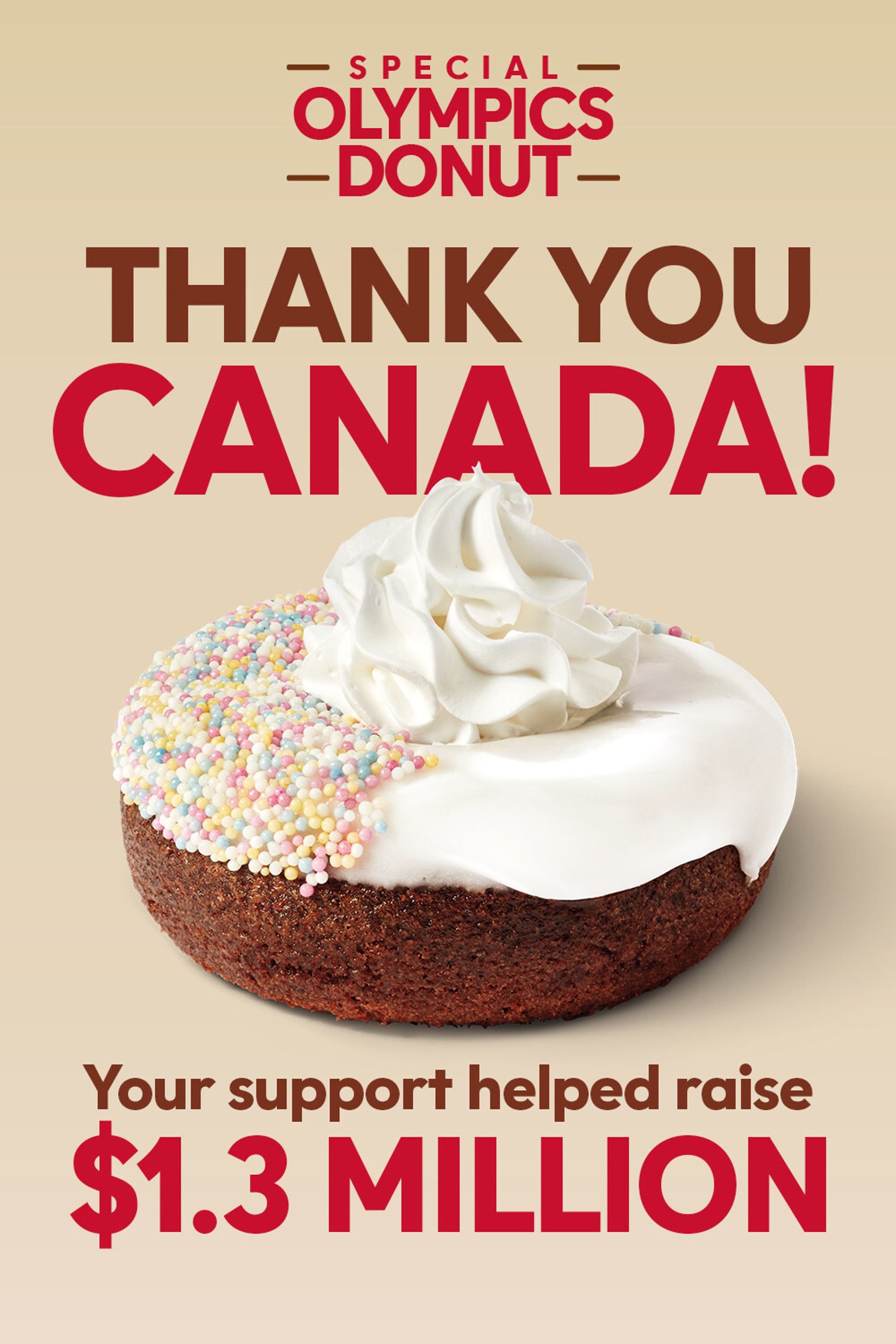 Tim Hortons Special Olympic Donut Congradulations