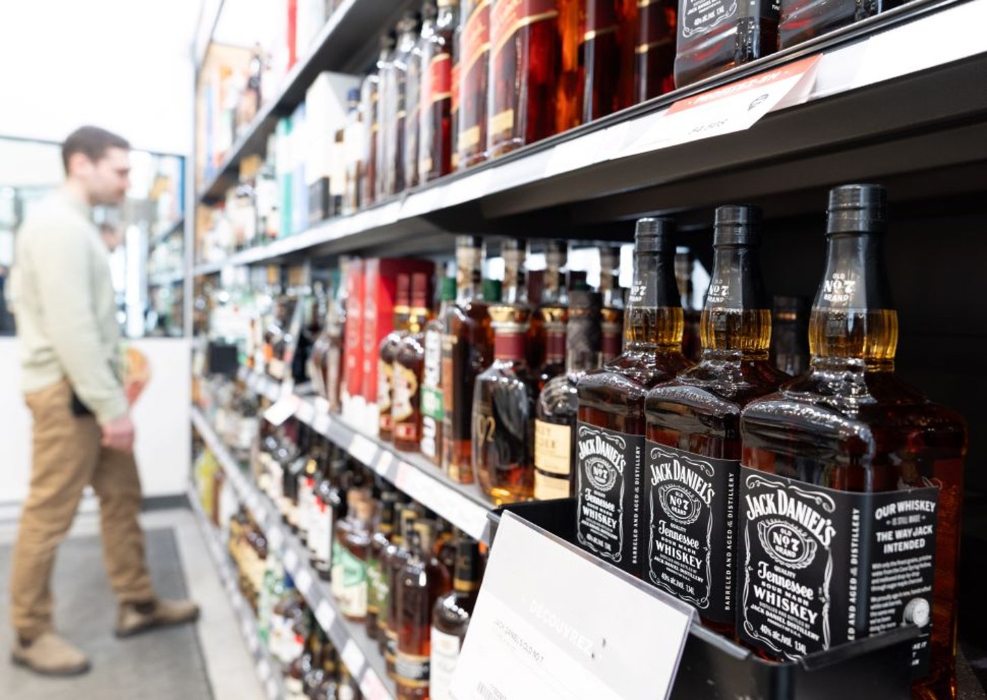 Shopper buying booze