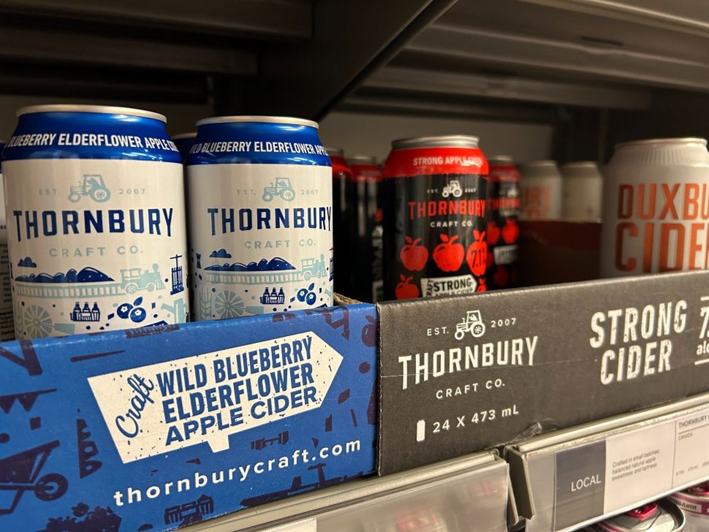 Cider Cans on a shelf