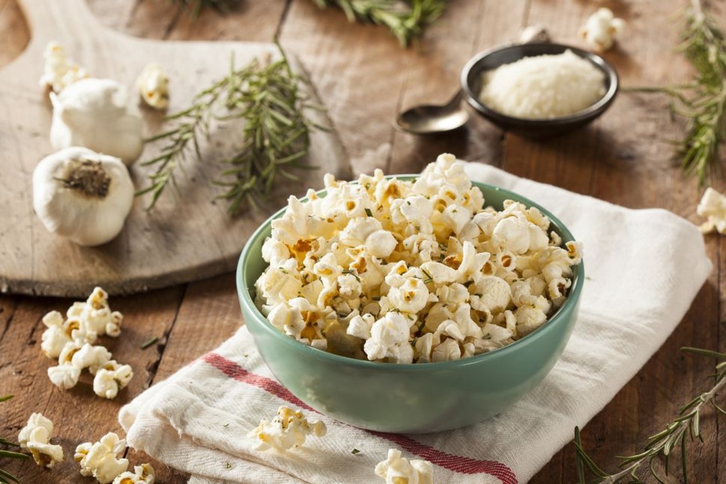 Healthy popcorn stock image