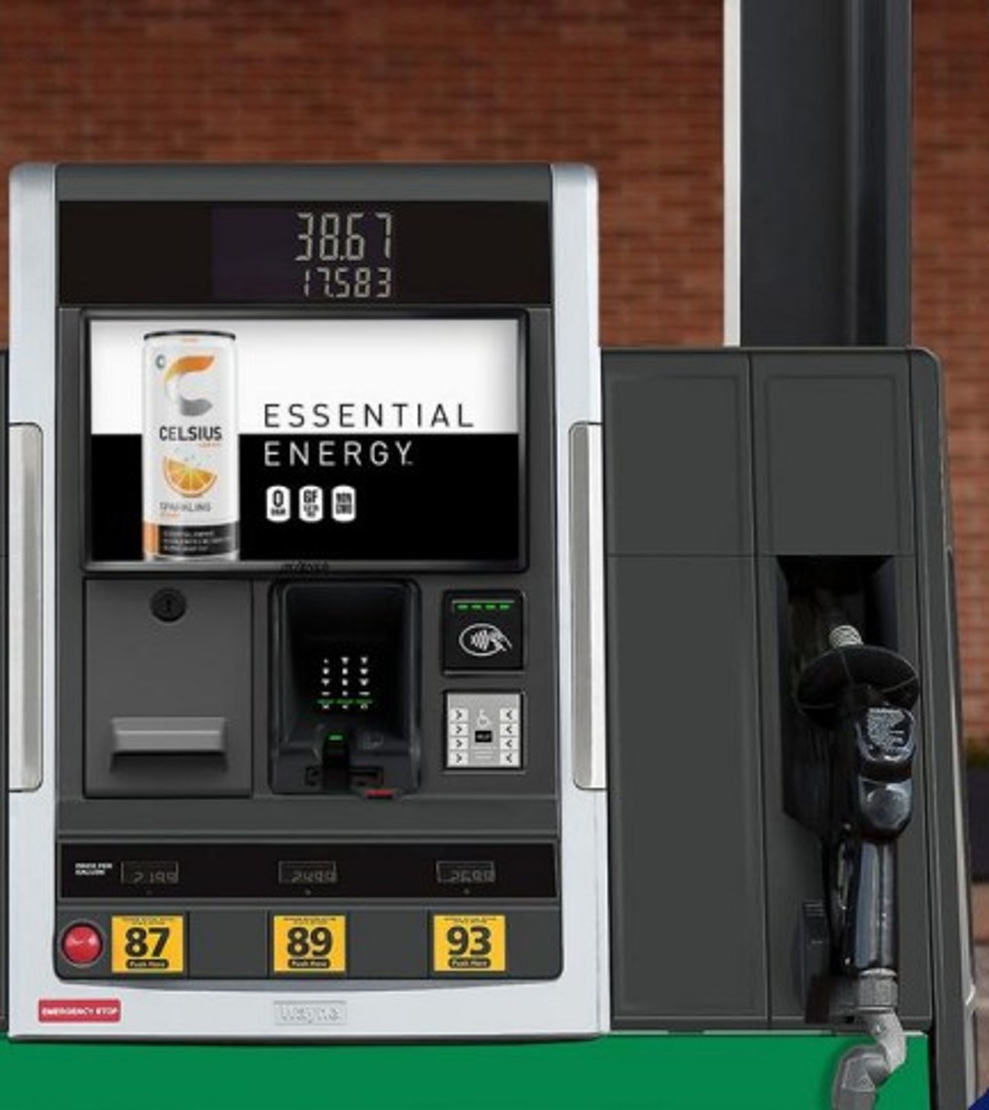 Gas pump with retail media screen
